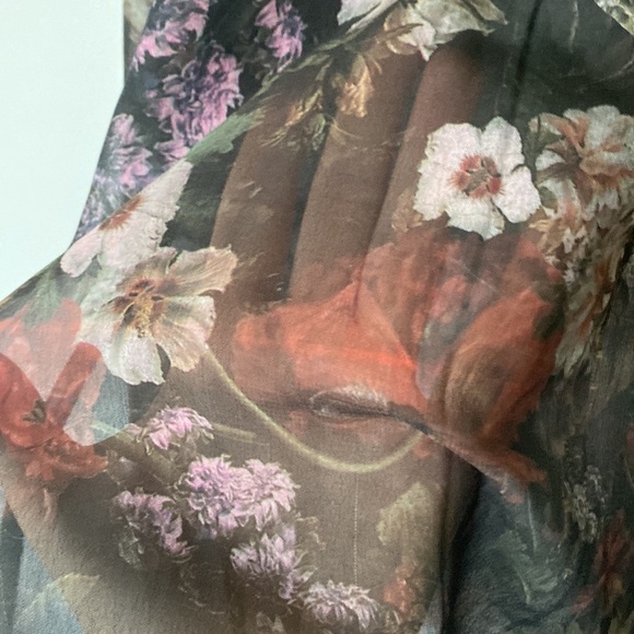 Vintage sheer romantic floral button down blouse top women's size small - Picture 4 of 10